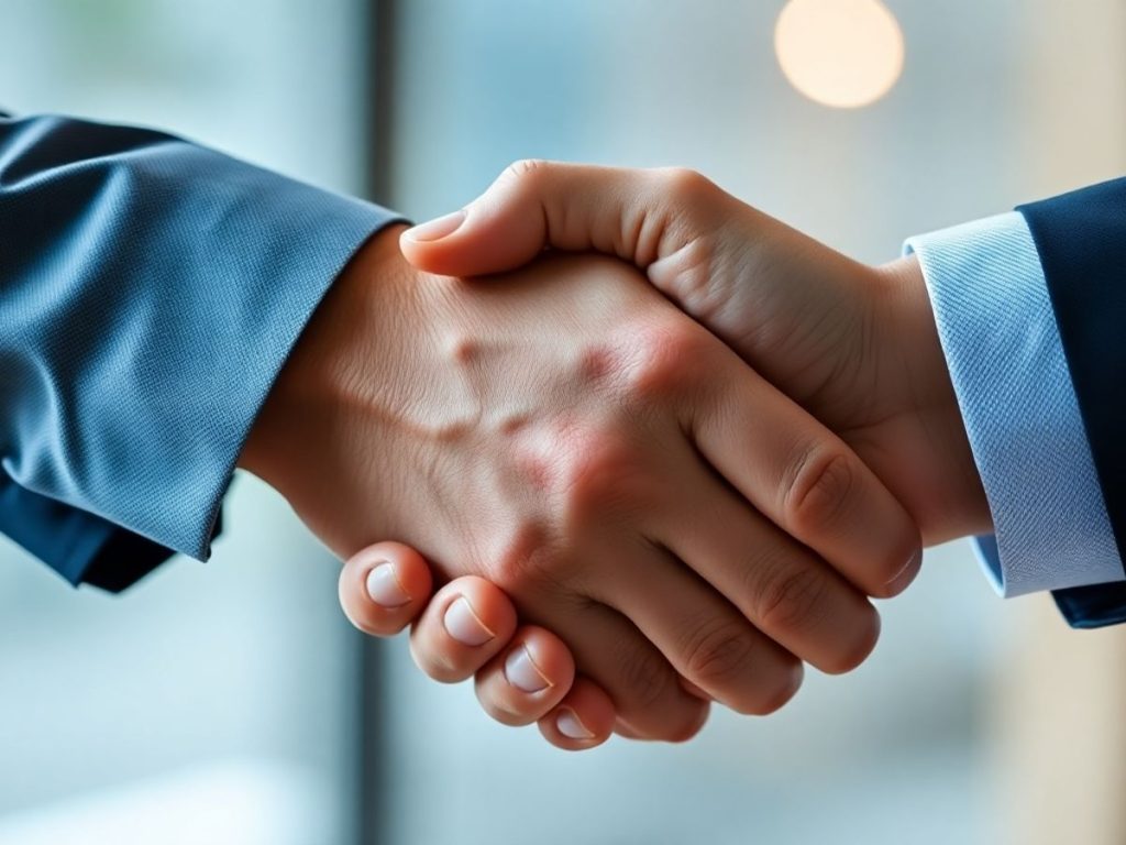 Strângere de mâini pentru un acord civil.