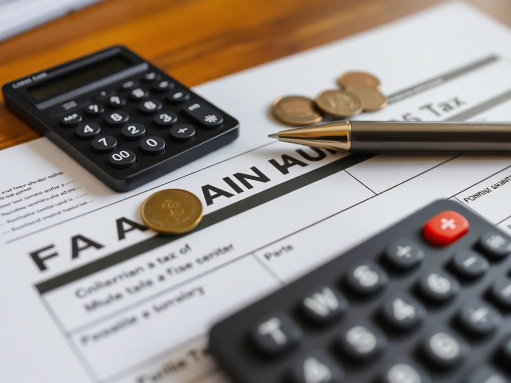 Formular de taxe românești cu calculator și monede.