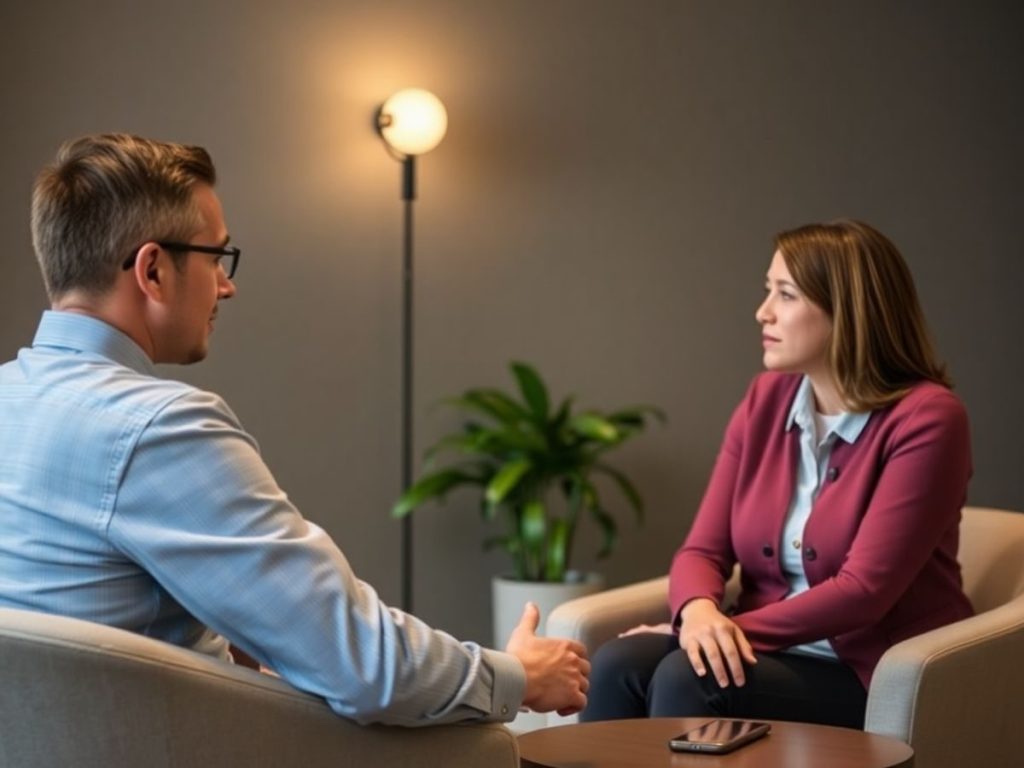 Mediere între două persoane într-un cadru liniștit.
