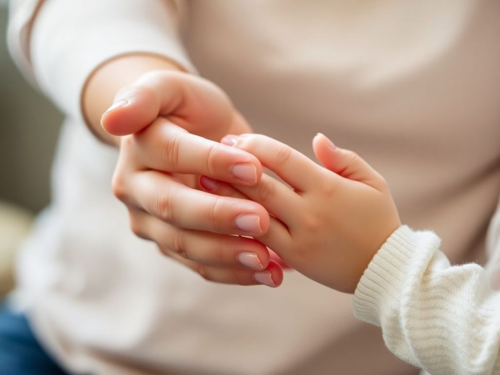 Femeie și copil, siluete protectoare, răsărit de soare.